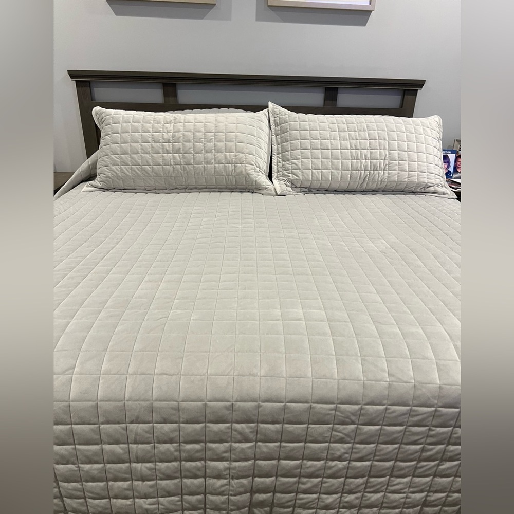 Bedding, two shams and a comforter